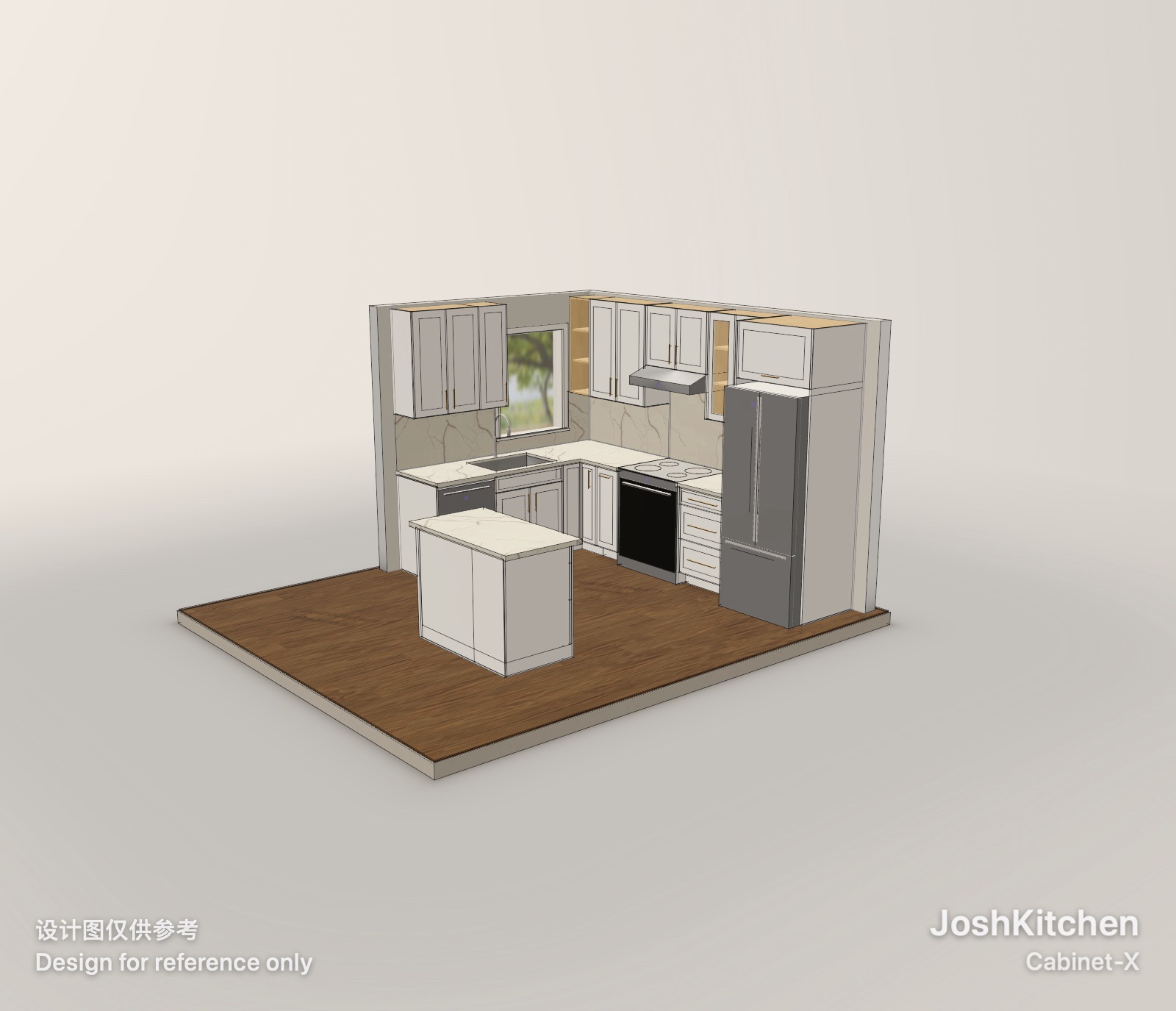 L-Shape Kitchen with White Shaker Cabinets — view 3