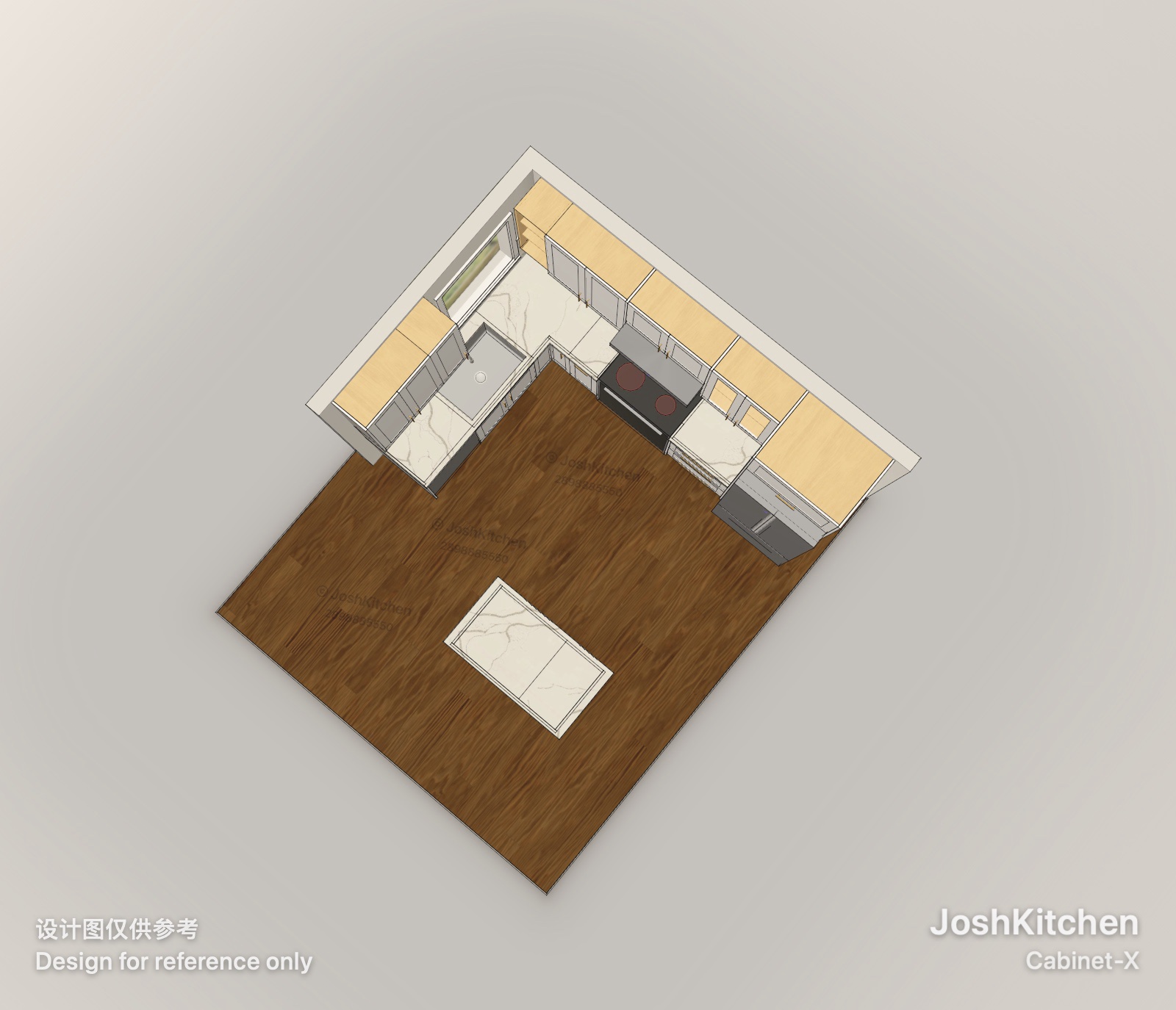 L-Shape Kitchen with White Shaker Cabinets — view 4