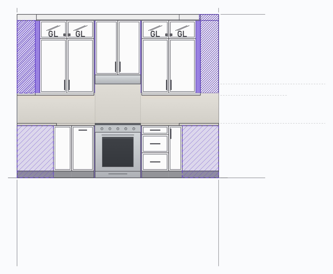 U-Shape Kitchen with White Shaker Cabinets — view 10