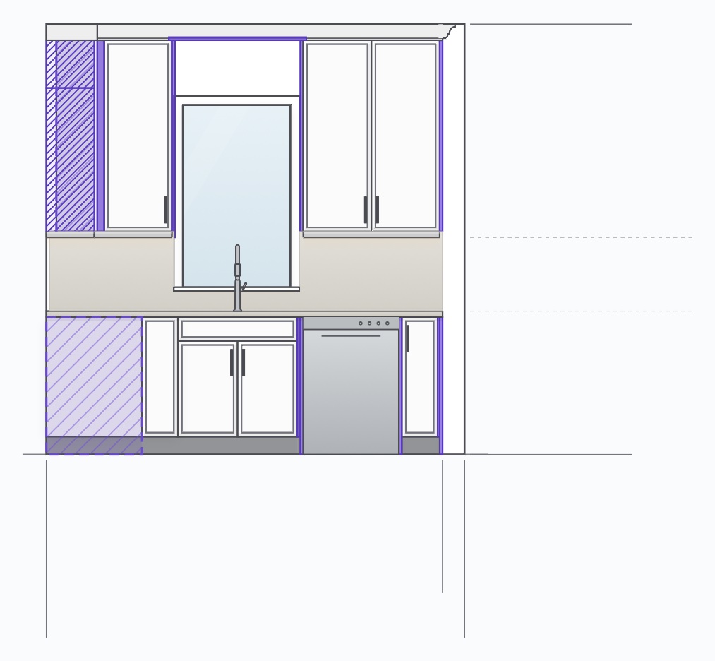 U-Shape Kitchen with White Shaker Cabinets — view 11